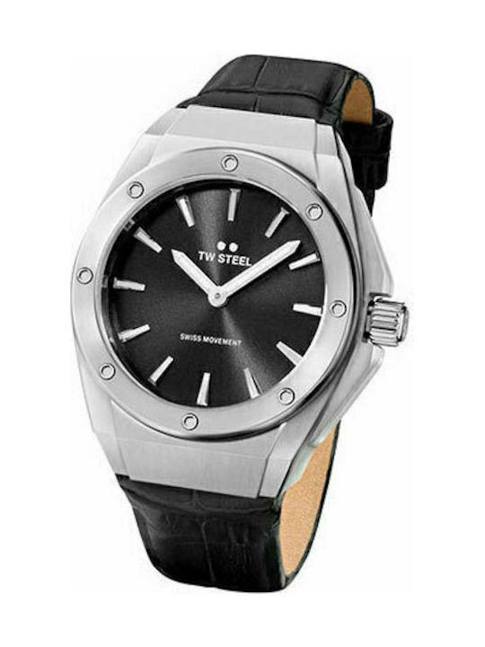 TW Steel CEO Tech Watch Battery with Black Leather Strap