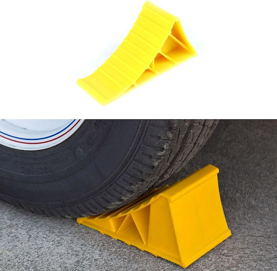 Auto Gs Truck Wheel Chock Car Wheel Chock Plastic Yellow 22.5 x 11 x 8cm 1 piece