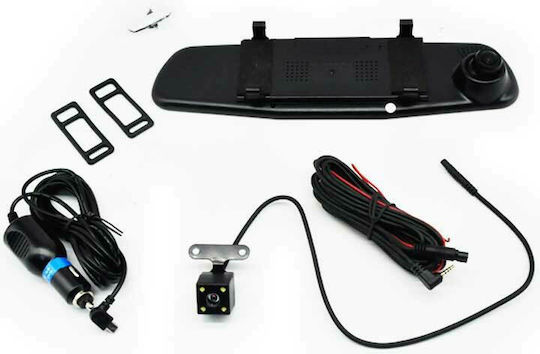 1080P Mirror Car DVR Set with Rear Camera, 4.3" Display with Clip