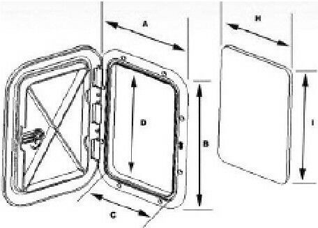 Eval Ușă de punte a bărcii Rectangular L530xL283mm Alb Culoare