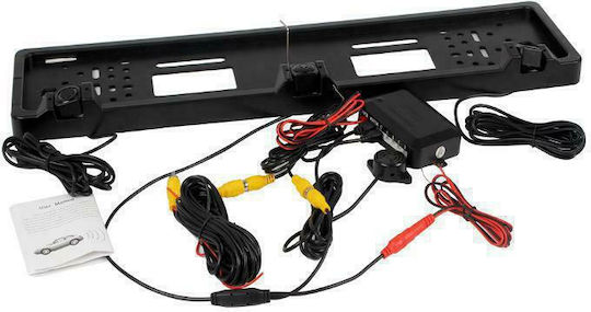 Andowl Car Parking System License Plate Frame with Camera / Buzzer and 2 Sensors in Black Color