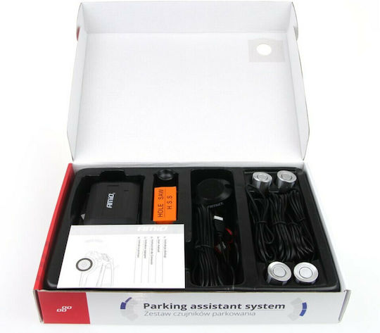 AMiO Car Parking System with Buzzer and 4 Sensors 22mm in Silver Color