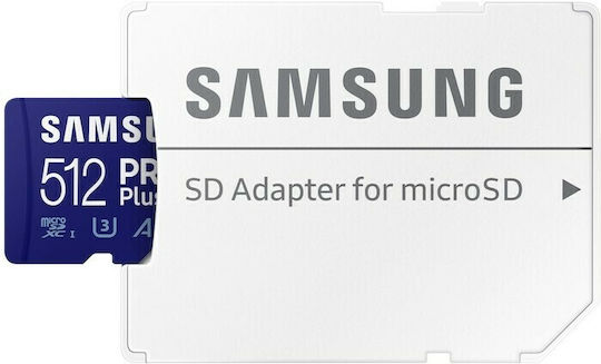 Samsung Pro Plus (2021) microSDXC 512GB U3 V30 A2 UHS-I with Adapter