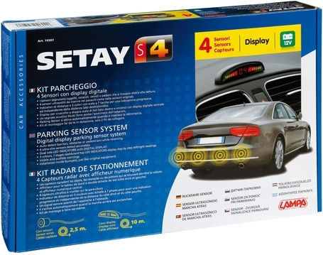 Lampa Car Parking System Setay S4 with Screen and 4 Sensors in Black Color