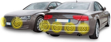 Lampa Car Parking System with Screen and 8 Sensors 22mm in Black Color