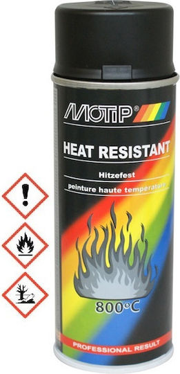 Motip Dupli Σπρέι Βαφής Heat Resistant Υψηλής Θερμοκρασίας με Ματ Εφέ Μαύρο 400ml