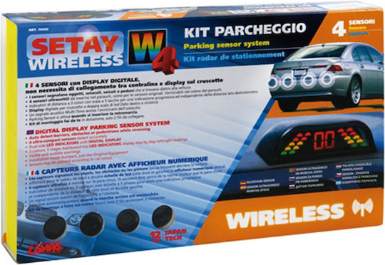 Lampa Car Parking System Setay W4 with Screen and 4 Sensors in Black Color