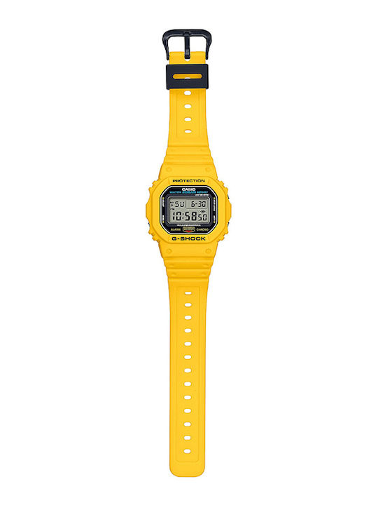 Casio G-Shock Ανδρικό Ρολόι 43.8mm Μπαταρίας με Κίτρινο Καουτσούκ Λουράκι