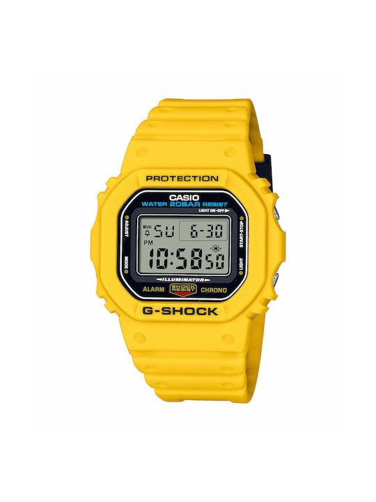 Casio G-Shock Watch Battery with Yellow Rubber Strap