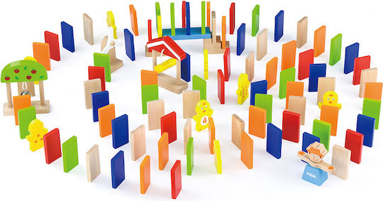 Настолна игра Domino Run Set (116 pcs) за 1 играч 3+ години (EN) Viga Toys