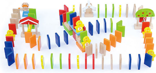 Настолна игра Domino Run Set (116 pcs) за 1 играч 3+ години (EN) Viga Toys