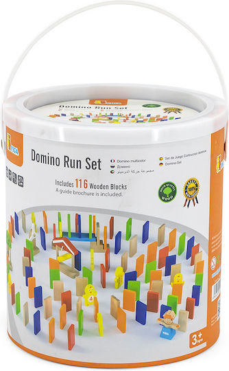 Настолна игра Domino Run Set (116 pcs) за 1 играч 3+ години (EN) Viga Toys