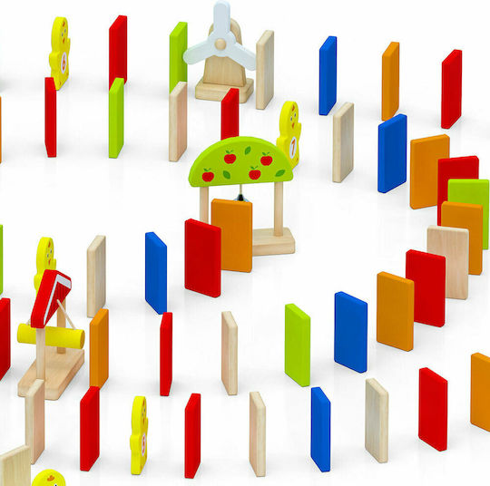 Настолна игра Domino Run Set (116 pcs) за 1 играч 3+ години (EN) Viga Toys