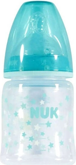 Nuk Plastic Baby Bottle First Choice Plus Temperature Control Anti-colic with Silicone Teat for 0-6 Months Blue Stars Sky Blue 150ml