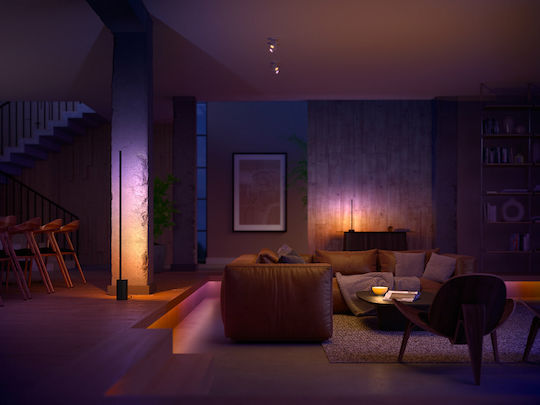 Philips Gradient Signe LED Подова Лампа В55.3xД11.1см. с RGB Светлина 1040лм Черен