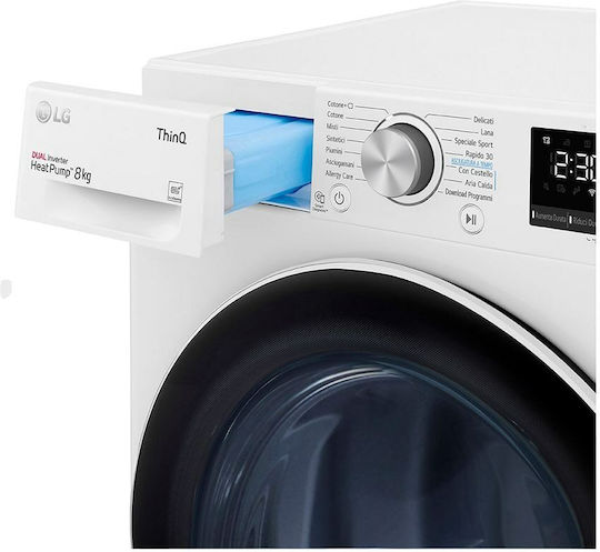 LG RH80V3AV6N Uscător de rufe 8kg A++ cu pompă de căldură