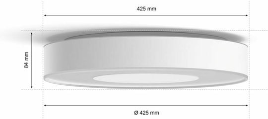 Philips Smart Deckenleuchte Badezimmer 42,5cm Weiß mit Integrierter LED