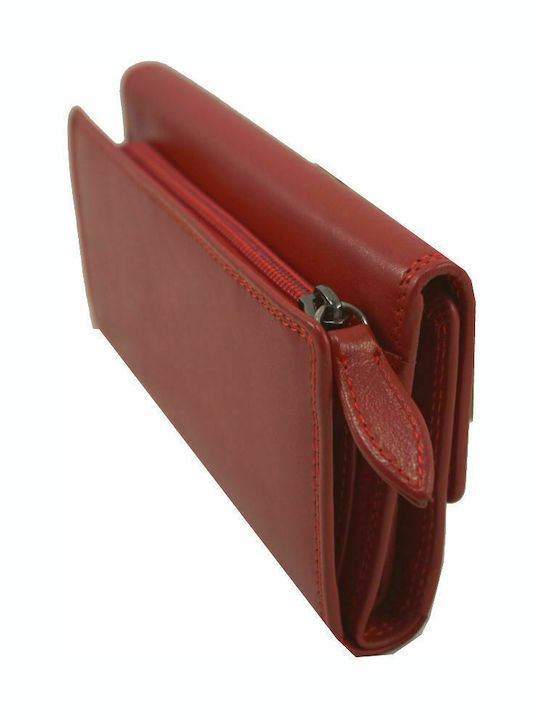 Large Leather Women's Wallet Classic Dark Red