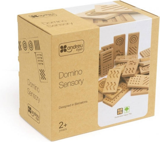 Andreu Toys Domino Sensory Educational Game Knowledge made of Wood for 2+ years Years Old