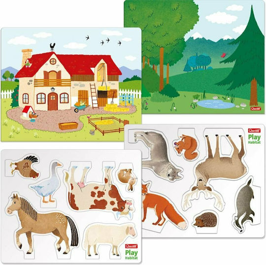 Quercetti Play Habitat Sliding Puzzle Montessori Εκπαιδευτικό Παιχνίδι Γνώσεων για 3-6 Ετών