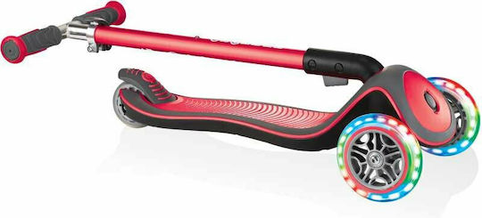 Globber Kids Scooter Foldable Elite Deluxe Lights 3-Wheel for 3+ Years Red