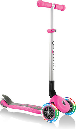Globber Kids Scooter Foldable Primo Lights 3-Wheel for 3+ Years Pink