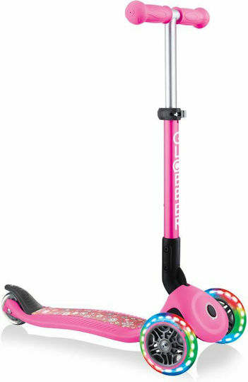 Globber Kids Scooter Foldable Junior Foldable Fantasy Lights 3-Wheel for 2+ Years Pink