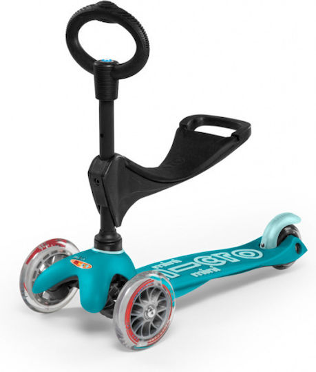Micro Παιδικό Πατίνι Mini 3 in 1 Deluxe Τρίτροχο με Κάθισμα για 1-5 Ετών Τιρκουάζ