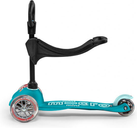 Micro Παιδικό Πατίνι Mini 3 in 1 Deluxe Τρίτροχο με Κάθισμα για 1-5 Ετών Τιρκουάζ