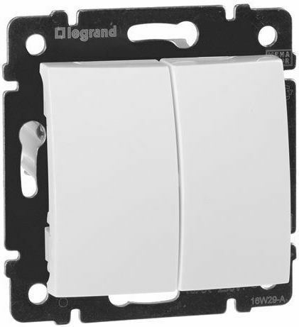 Legrand Valena Front Plate Wall Push Roller Shutter Button without Frame Διπλό White 774218