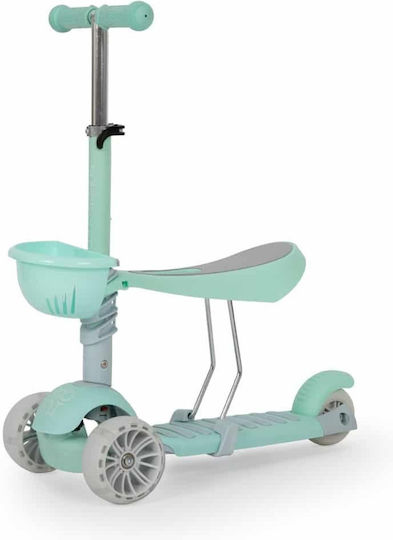 Moni Kids Scooter Bubblegum 3 in 1 3-Wheel with Seat for 3+ Years Green