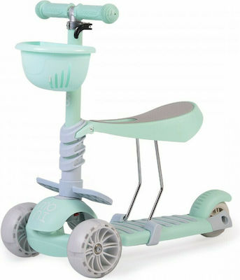 Moni Kids Scooter Bubblegum 3 in 1 3-Wheel with Seat for 3+ Years Green