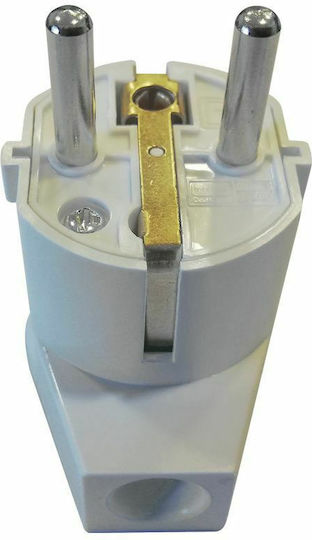 Aca Male Schuko Plug Corner White