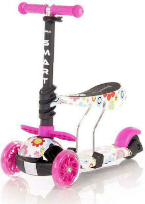 Lorelli Kids Scooter Foldable Smart 2021 3-Wheel with Seat for 3+ Years Pink