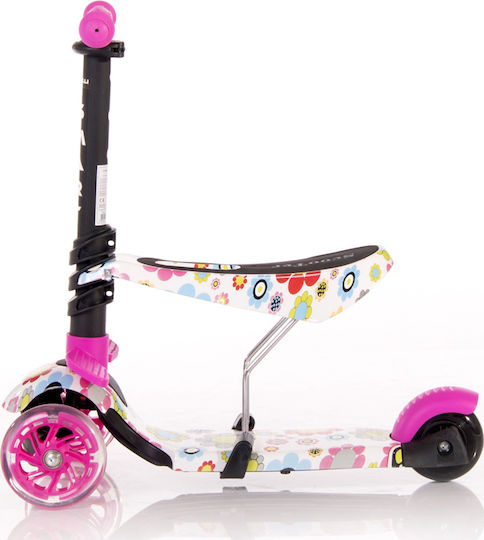 Lorelli Kids Scooter Foldable Smart 2021 3-Wheel with Seat for 3+ Years Pink