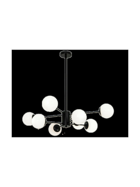 Viokef Anouk Hängelampe Schwarz Kugel für 8 Lampen G9 90x80x80cm.
