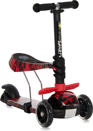 Lorelli Kids Scooter Foldable Smart Plus 2021 3-Wheel with Seat for 3+ Years Red