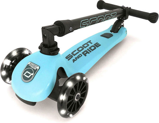 Scoot & Ride Kids Scooter Foldable Highwaykick 3 3-Wheel for 3-6 Years Light Blue