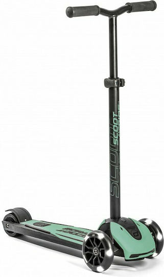 Scoot & Ride Kids Scooter Foldable Highwaykick 5 LED 3-Wheel for 5+ Years Green