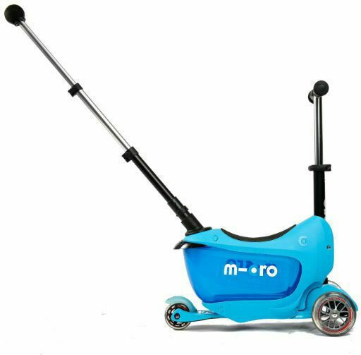 Micro Παιδικό Πατίνι Mini2Go Deluxe Plus Τρίτροχο με Κάθισμα για 1-5 Ετών Μπλε