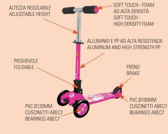 Nextreme Kinderroller Adventure Kid Princess 3-Rad Für 4+ Jahre Rosa