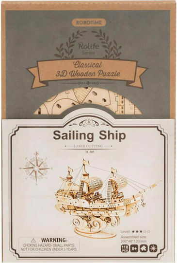 Robotime Holz-Bauspielzeug Sailing Ship für Kinder ab 8+ Jahre Jahren