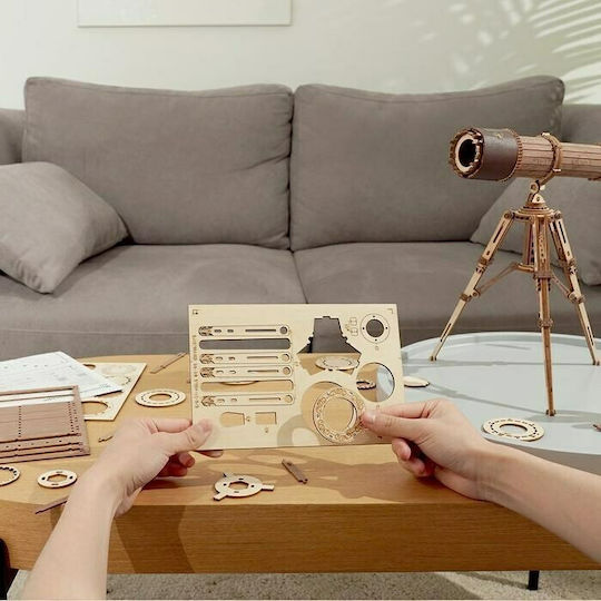 Robotime Παιχνίδι Κατασκευών Ξύλινo Monocular Telescope για Παιδιά 14+ Ετών