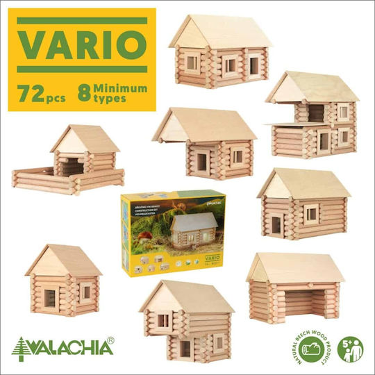 Walachia Wooden Construction Toy Vario 72 Parts Nr.20 for Children 5+ years+ Years