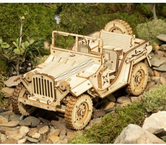 Robotime Holz-Bauspielzeug Army Field Car für Kinder ab 3+ Jahre alt Jahren