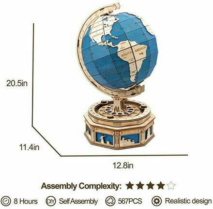 Robotime Wooden Construction Toy The Globe for Children 14+ years old+ Years