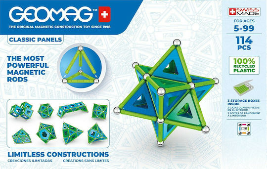 Geomag Μαγνητικό Παιχνίδι Κατασκευών Classic Panels για Παιδιά 5+ Ετών 473