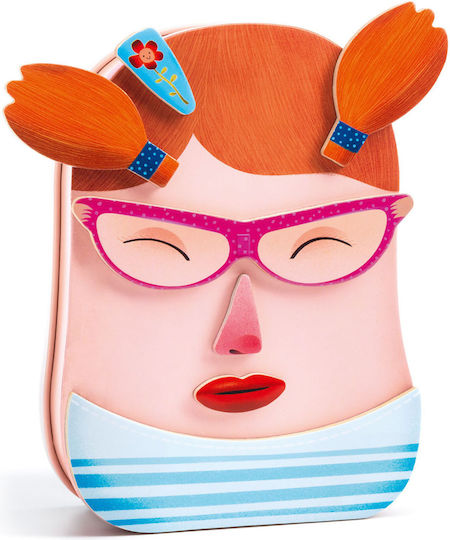 Djeco Magnetic Construction Toy Face Compositions with Wooden Magnets for Children 3+ Years