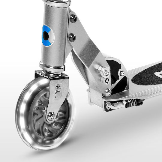 Micro Kids Foldable Scooter Sprite LED 2-Wheel for 6+ Years Silver
