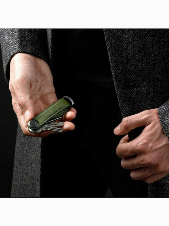 Orbitkey Keychain Key Organiser Saffiano Leather Olive